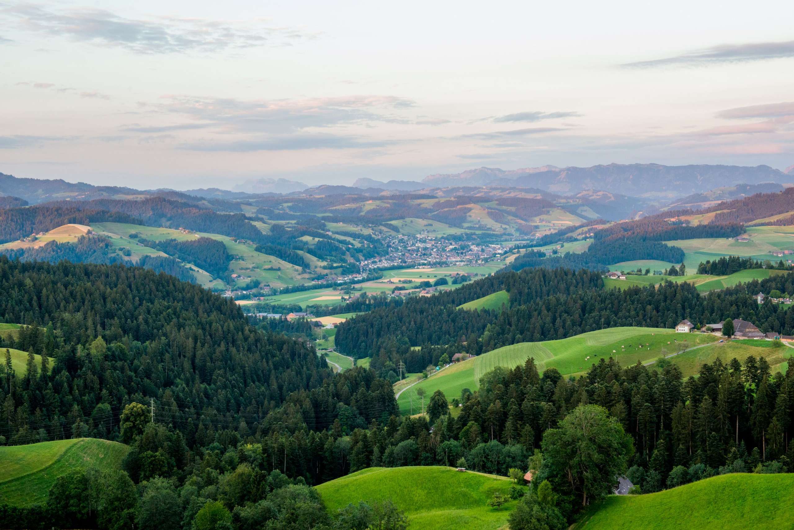 Schöne Sicht über Langnau von der Moosegg.